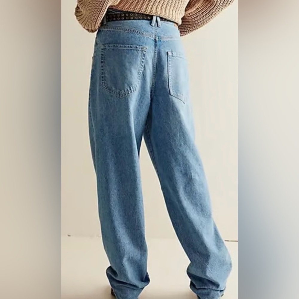 NWOT Free People We the Free 32 Crossroads Mid Rise Jeans Blue New $128 retail - Picture 5 of 7